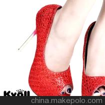 性感防水台鱼嘴超高跟女