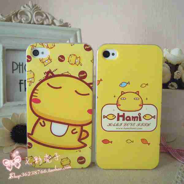 卡通可爱小清新超萌小猫和小鱼苹果iphones手机硬