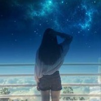 星空背影人物图片唯美