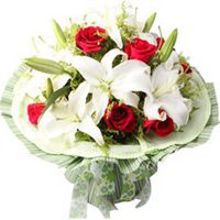 红色好看的百合花微信头像