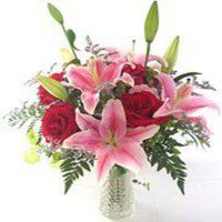红色好看的百合花微信头像