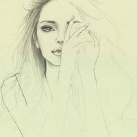 素描微信头像女