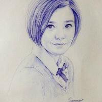 素描微信头像女