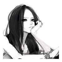 素描微信头像女