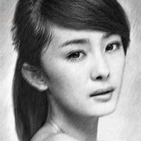 素描微信头像女