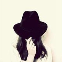 女生头像黑白戴帽子