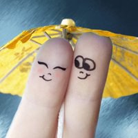 两个手指黑白图片