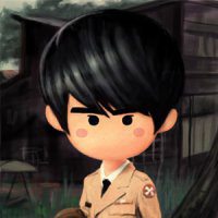 卡通男孩座在桌子上图片