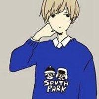 卡通男孩座在桌子上图片