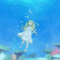 蓝色唯美卡通头像女生