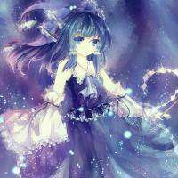 蓝色唯美卡通头像女生