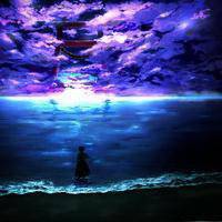 蓝色唯美卡通头像女生