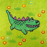 鳄鱼吃小男孩的卡通图