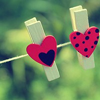 可爱的爱心夹子