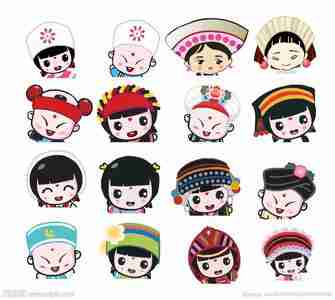 少数民族卡通人头像 卡通人头像