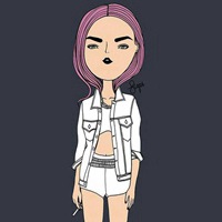 高冷潇洒又美丽的卡通女生头像 