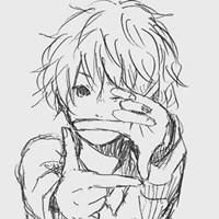 卡通的简约手绘的男生头像