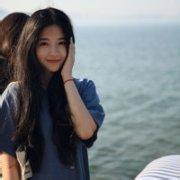 长发女头像海边 图 回眸一笑长发女头像