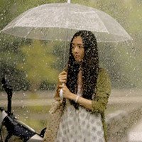 唯美女生头像吧 阿宝色浅蓝非主流女生头像：雨