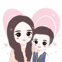 亲子情侣头像带字一左一右情侣头像 情变的很深