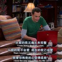 生活大爆炸谢耳朵和艾米带字图片 情话小王子谢