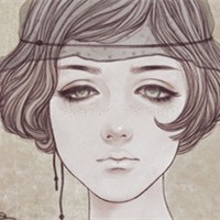 在时间的角落静静微笑 线条手绘