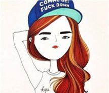 戴帽子的女生闺蜜漫画头像
