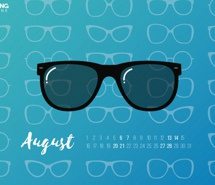 2017年8月日历宽屏高清电脑桌面壁纸