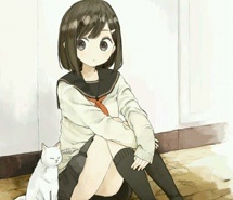 别在爱中倒下  少女与猫唯美意境可爱个性图片大