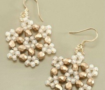 雪花形耳环首饰饰品手工纺织DIY教程