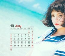 小清新2017年7月夏天日历电脑桌面壁纸