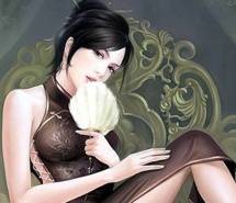 性感民国旗袍美女插画图手机壁纸