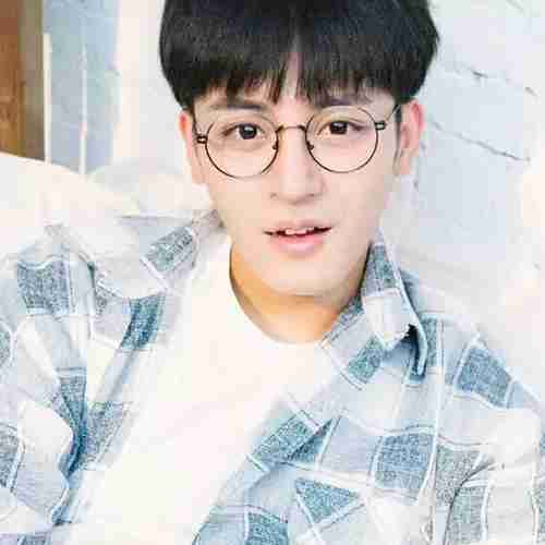 圆眼镜格子衫可爱小伙儿