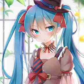 紫色头发小礼帽萌妹子