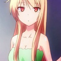 金色长发抹胸短裙萌女子