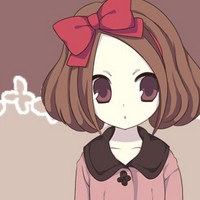 蘑菇头和红色蝴蝶结