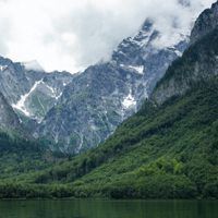 德国国王湖风景 阿尔卑斯山区最优美的地区