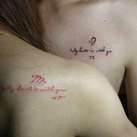 简单趣味情侣纹身头像图案合集 简单趣味情侣纹身头像图案合集