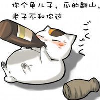 可爱卡通猫喝酒喝多了以后说的话文字头像图上