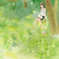 简单唯美的插图头像图片 春天来了