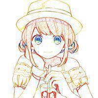 手绘手稿动漫女生头像图片 萌萌的小妹子