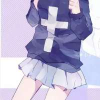 半身卡通女生头像图片 苦情树下述情苦