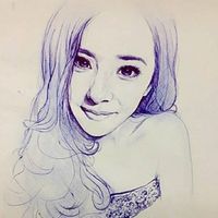 手绘明星头像图片 美美的手绘照片最逼真了
