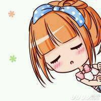 卡通系Q版萌妹子 齐刘海的发型带发卡的女孩子
