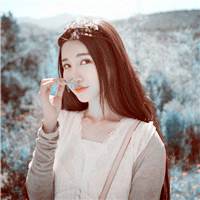 活泼可爱风安静长发美女头像 搭配深棕色的清新