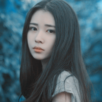 清甜的披肩直发发阿宝色女生头像 森系的美女