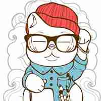 个性的微信卡通猫头像图片