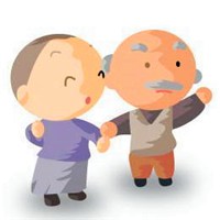 幸福恩爱的卡通老人情侣头像