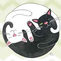 个性的微信卡通猫头像图片