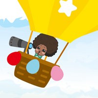 爆炸头脸黑的可爱动漫人物